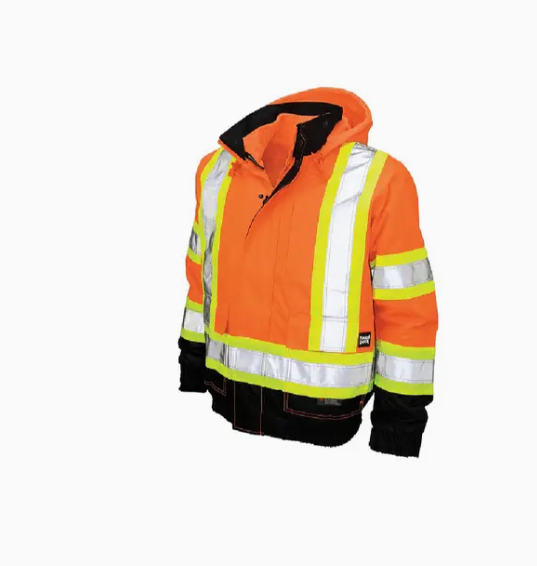 Men's high visibility Orange Polyester bomber jacket Size XL
