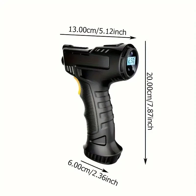 Portable Air Compressor Inflator Wireless & Handheld Pump With LED Light Suitable For Inflating Tires On Balls/Bicycles/Motorcycles/Cars