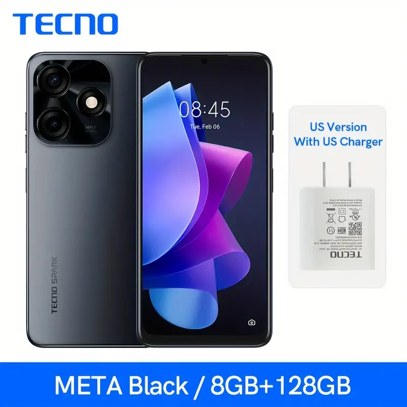TECNO Spark 10C 4G Android Smartphone 8GB/128GB 6.6" HD+ 90Hz Refresh Rate Smartphone Cellphone 16MP Clear Rear Camera 8MP Glowing Selfie With Dual Flash Mobile Cell Phone