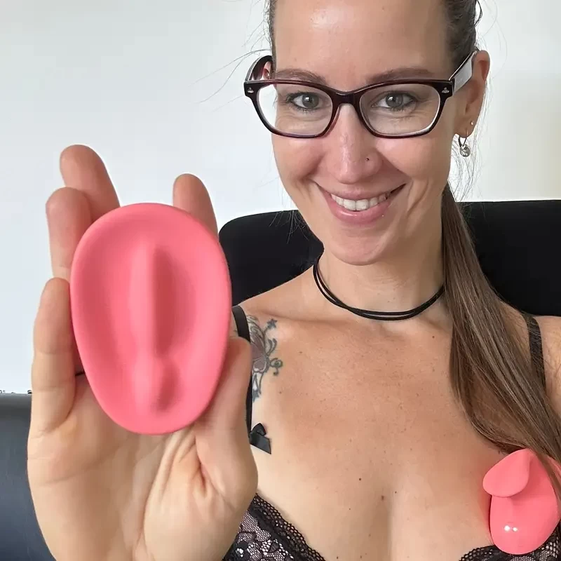 AROSUM DOE Silicone Palm clitoris vibrator with heating function - precise pleasure and thermal sensation waterproof female sex toy Super soft silicone sex toy