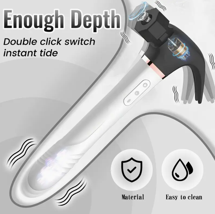 4-in-1 G-spot sucking hammer vibrator with 7 strike modes and 10 vibration modes and 7 thrust modes Silicone + ABS material USB Magnetic charging Pulse Anal dildo vibrator Nipple Vaginal Prostate Mass
