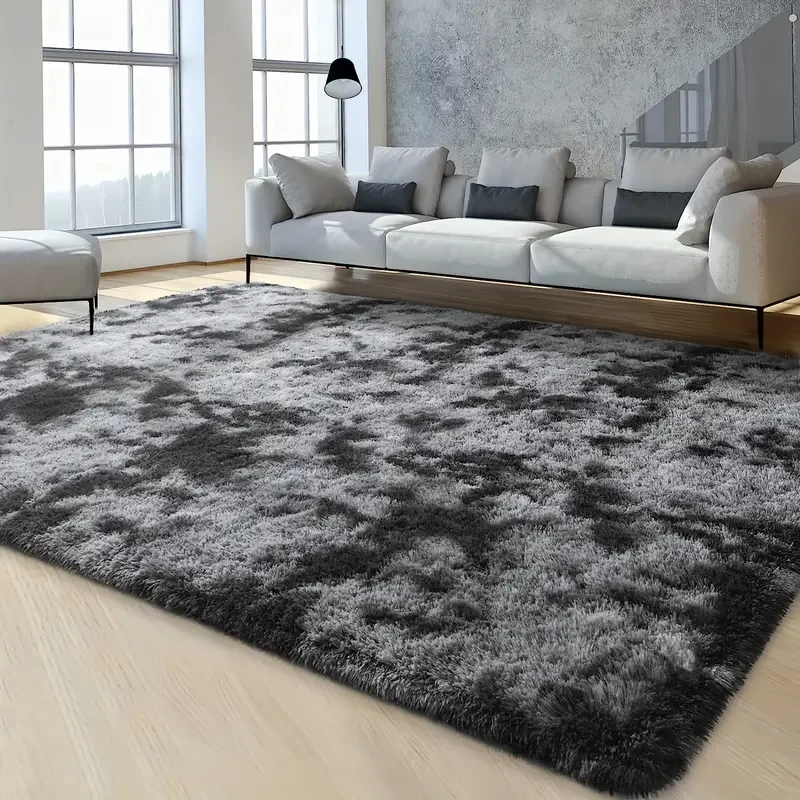 1pc Ultra Plush Fluffy Rug, Super Soft Tie-Dyed Fuzzy Area Rugs For Bedroom Living Room, Large Plush Furry Shag Rugs, Kids Playroom Nursery Classroom Dining Room Decor Floor Carpet 78.74*118.11in (200