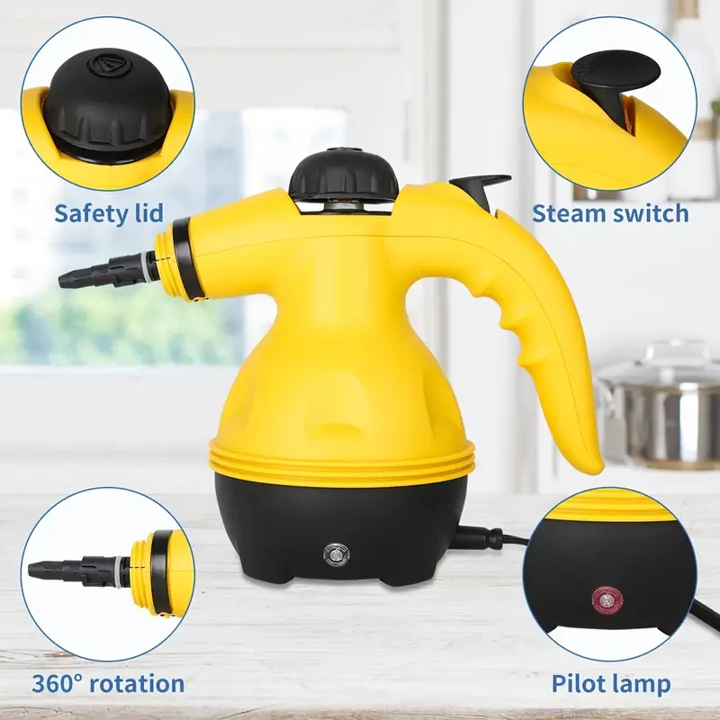 1pc Electric Steam Cleaner High Temperature Steam Cleaner Machine Household Hand-held Portable Kitchen Range Hood Cleaning Machine(US) Small Appliance Household Accessories