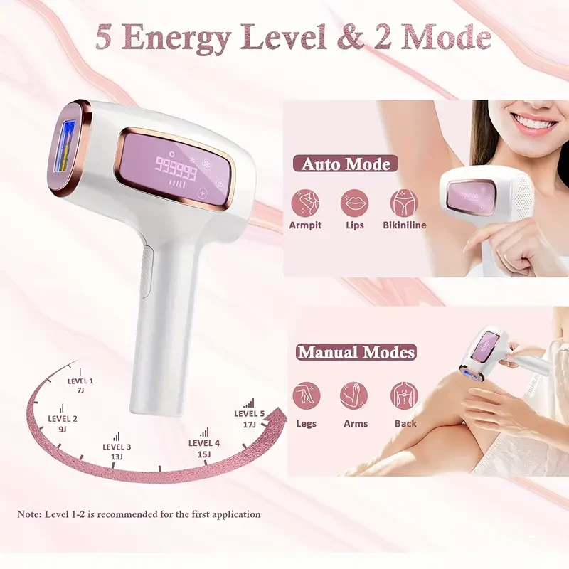 Laser Hair Removal For Women At Home, Touch Screen 3-in-1 IPL Permanent Hair Removal Device With Cooling System, Painless Hair Remover For Facial Armpits Legs Bikini Line Whole Body
