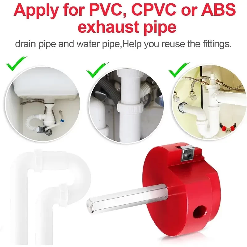 Pvc Pipe Reamer With 2 Inch Head Aluminum, PPR200 3/8 Inch Hex Shaft, Reed Pipe Reamer For Water Lines, Drain Lines, Vent Lines