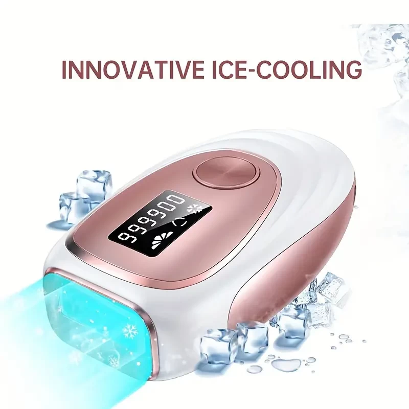 Laser Hair Removal With Ice-Cooling Feeling, At-Home IPL Hair Removal For Women Men, Permanent Hair Removal Device On Facial Legs Arms Bikini Line